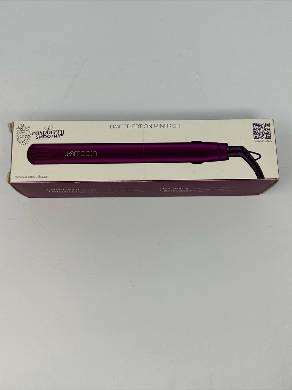 U Smooth Raspberry Smoothie Limited Edition Mini Finishing Iron Purple 410F 7in